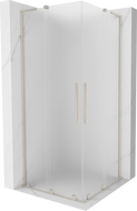 Mexen Velar L Duo posuvná sprchová kabína 90 x 90 cm, matné sklo, kartáčovaný nikel - 871-090-090-02-33-97