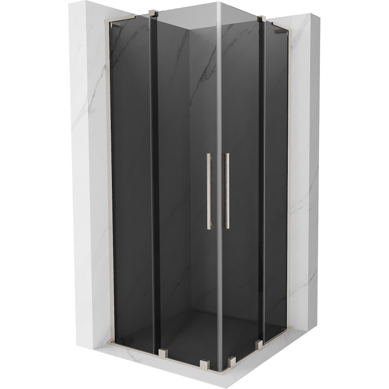 Mexen Velar L Duo sprchová kabína posúvacia 90 x 90 cm, grafit, brúsený nikel - 871-090-090-02-43-97