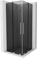 Mexen Velar L Duo sprchová kabína posúvacia 90 x 90 cm, grafit, brúsený nikel - 871-090-090-02-43-97