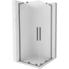 Mexen Velar L Duo Posuvná sprchová kabína 90 x 90 cm, námraza, zbraňový kov - 871-090-090-02-33-95