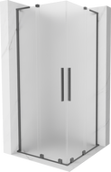 Mexen Velar L Duo sprchová kabína posuvná 90 x 90 cm, matné sklo, gun metal - 871-090-090-02-33-95