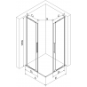 Mexen Velar L Duo posuvná sprchová kabína 80 x 80 cm, grafit, chróm - 871-080-080-02-43-01