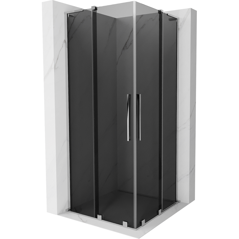 Mexen Velar L Duo posuvná sprchová kabína 100 x 100 cm, grafit, chróm - 871-100-100-02-43-01