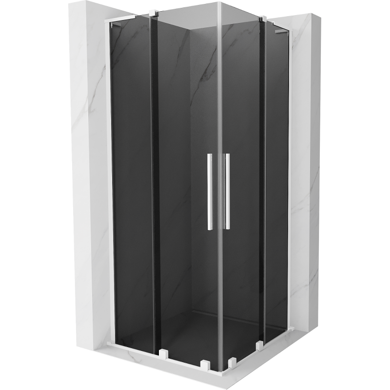 Mexen Velar L Duo posuvná sprchová kabína 90 x 90 cm, grafitová, biela - 871-090-090-02-43-20