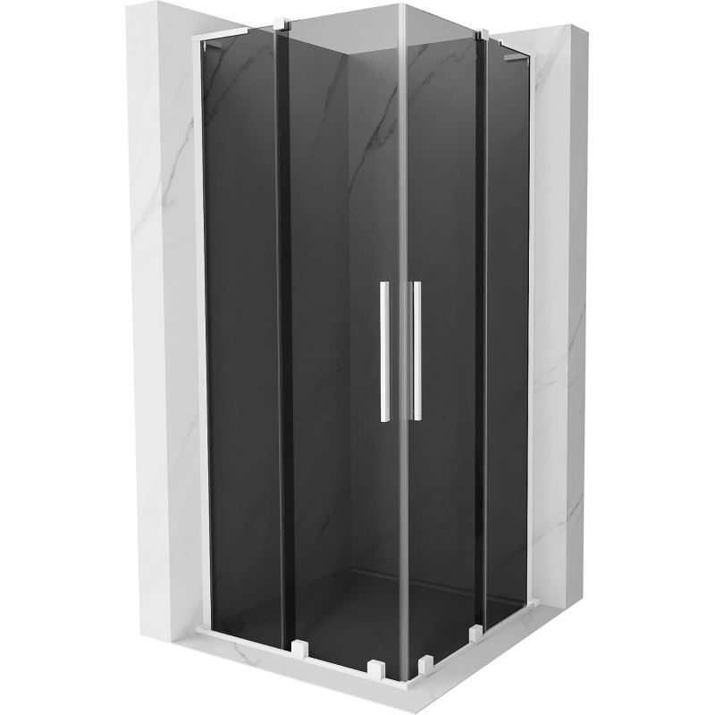 Mexen Velar L Duo posuvný sprchový kút 100 x 100 cm, grafit, biela - 871-100-100-02-43-20