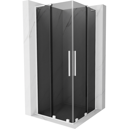Mexen Velar L Duo posuvný sprchový kút 100 x 100 cm, grafit, biela - 871-100-100-02-43-20