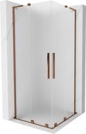 Mexen Velar L Duo posuvná sprchová kabína 80 x 80 cm, matné sklo, ružové zlato - 871-080-080-02-33-60