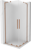 Mexen Velar L Duo posuvná sprchová kabína 100 x 100 cm, mráz, brúsená meď - 871-100-100-02-33-65
