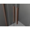 Mexen Velar L Duo posuvná sprchová kabína 80 x 80 cm, námraza, brúsená meď - 871-080-080-02-33-65