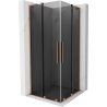 Mexen Velar L Duo sprchovací kút posuvný 80 x 80 cm, grafit, brúsená meď - 871-080-080-02-43-65