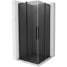 Mexen Velar L Duo posuvná sprchová kabína 80 x 80 cm, grafit, kartáčovaná gun gray - 871-080-080-02-43-66