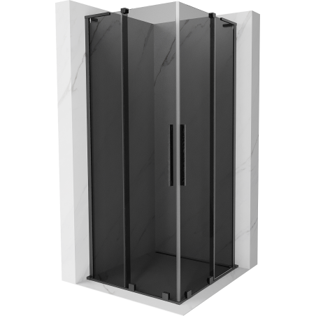 Mexen Velar L Duo posuvná sprchová kabína 100 x 100 cm, grafit, gun gray brúsená - 871-100-100-02-43-66