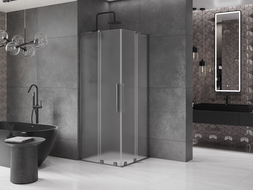 Mexen Velar L Duo posuvná sprchová kabína 90 x 90 cm, matná, brúsená sivá - 871-090-090-02-33-66