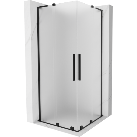 Mexen Velar L Duo sprchový kút posuvný 80 x 80 cm, matný, čierny - 871-080-080-02-33-70
