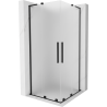 Mexen Velar L Duo sprchový kút posuvný 80 x 80 cm, matný, čierny - 871-080-080-02-33-70