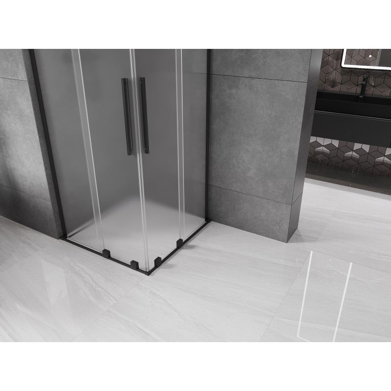 Mexen Velar L Duo sprchová kabína posuvná 90 x 90 cm, matná, čierna - 871-090-090-02-33-70