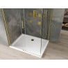 Mexen Omega posuvná sprchová kabína 120 x 90 cm, transparentná, zlatá + vanička Flat - 825-120-090-50-00-4010