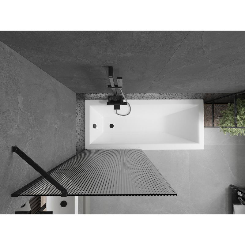 Mexen Next sprchový paraván 1-krídlový 80 x 150 cm, pruhy, čierny - 895-080-000-00-09-70