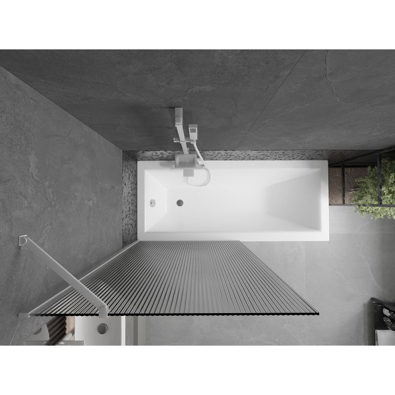 Mexen Next sprchová zástena jednokrídlová 90 x 150 cm, pruhy, biela - 895-090-000-00-09-20