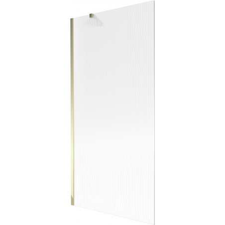 Mexen Next vaňová sprchová zástena 1-dielna 90 x 150 cm, prúžky, zlatá - 895-090-000-00-09-50