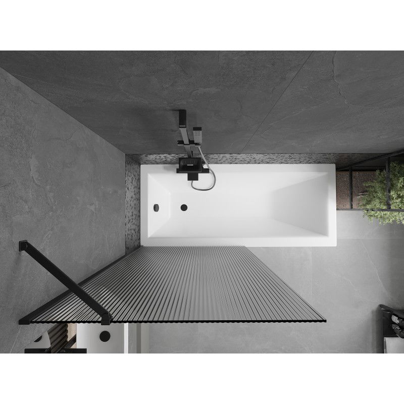 Mexen Next sprchová zástena 1-krídlová 90 x 150 cm, prúžky, čierna - 895-090-000-00-09-70