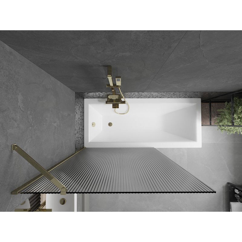 Mexen Next jednoplošná vaňová zástena 100 x 150 cm, prúžky, zlatá - 895-100-000-00-09-50