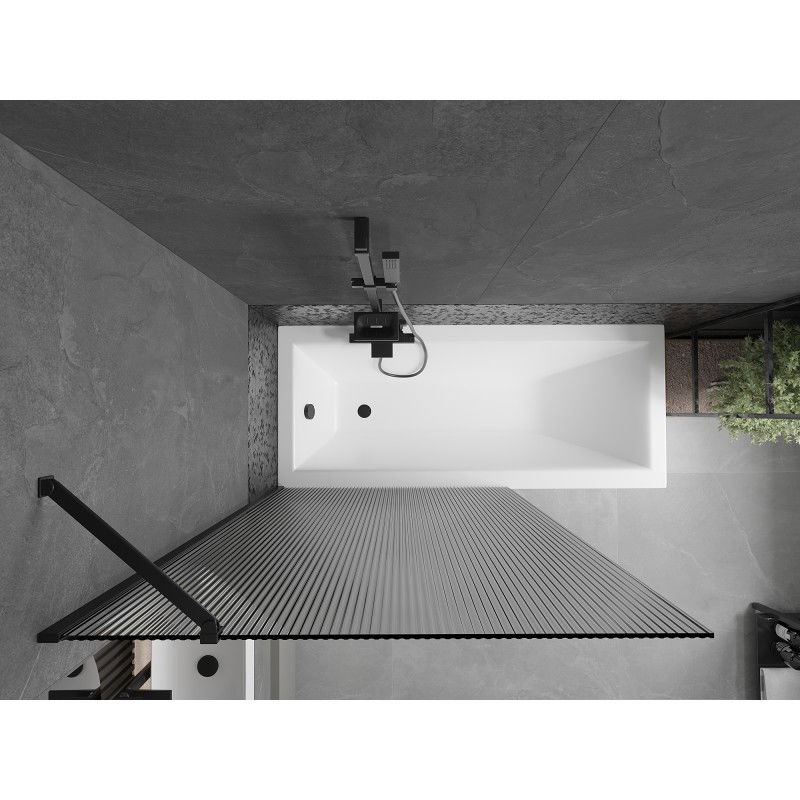 Mexen Next vanová zástena 1-krídlová 100 x 150 cm, prúžky, čierna - 895-100-000-00-09-70