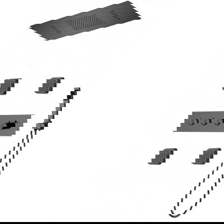 Mexen Soler podomietková sprchová sada, čierna - 7601-04-70