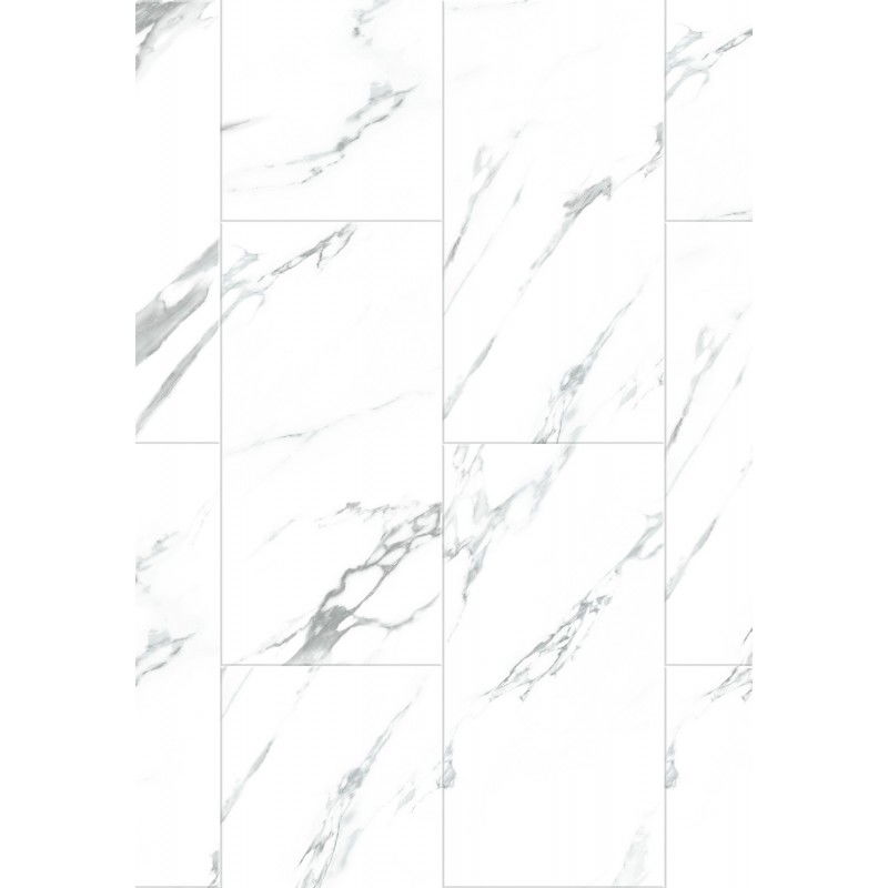 Mexen Glacier White vzorka vinylových panelov 610 x 305 mm SPC 6,5 mm, IXPE 1,5 mm, 4 V-Fuga, Jazz White - F1151-S