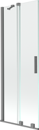 Mexen Velar, dvojkrídlová posuvná vaňová zástena 70 x 150 cm, priehľadná, gun metal - 896-070-000-01-95