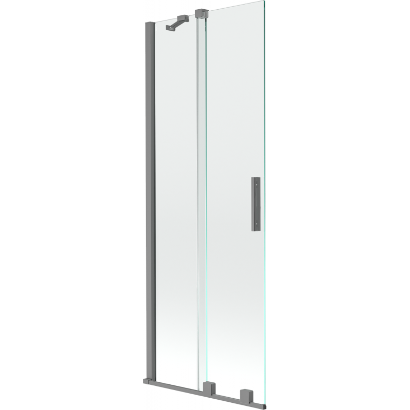 Mexen Velar sprchový paraván 2-krídlový posuvný 75 x 150 cm, transparentný, tmavosivý - 896-075-000-01-95