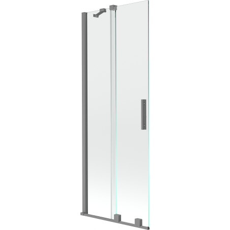 Mexen Velar sprchový paraván 2-krídlový posuvný 75 x 150 cm, transparentný, tmavosivý - 896-075-000-01-95