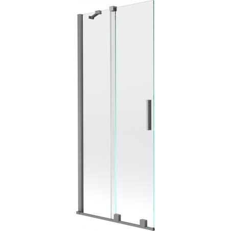 Mexen Velar paraván na vaňu 2-krídlový posuvný 80 x 150 cm, transparentný, gun metal - 896-080-000-01-95