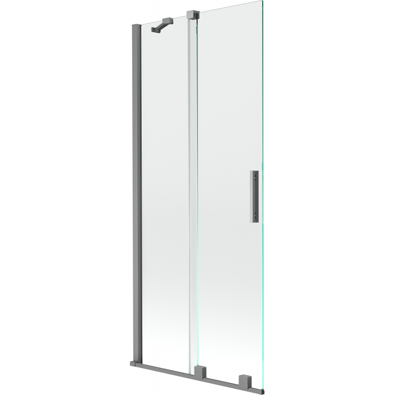 Mexen Velar dvojdielna sprchová zábrana 2-krídlová posuvná 85 x 150 cm, transparentná, gun metal - 896-085-000-01-95