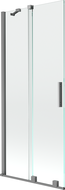 Mexen Velar dvojkrídlová posuvná vaňová zástena 85 x 150 cm, transparentná, gun metal - 896-085-000-01-95