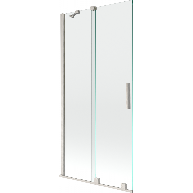 Mexen Velar paravan na vaňu 2-krídlové posuvné 90 x 150 cm, transparentné, brúsený nikel - 896-090-000-01-97