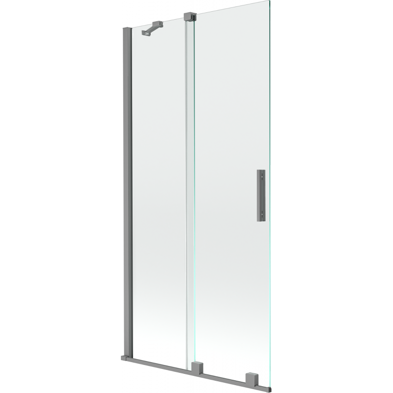Mexen Velar dvojkrídlový posuvný vaňový paravan 90 x 150 cm, priehľadný, gun metal - 896-090-000-01-95