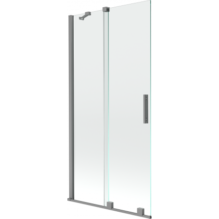 Mexen Velar dvojkrídlový posuvný vaňový paravan 90 x 150 cm, priehľadný, gun metal - 896-090-000-01-95