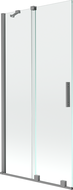 Mexen Velar sprchová zástena 2-krídlová posuvná 90 x 150 cm, priehľadná, gun metal - 896-090-000-01-95