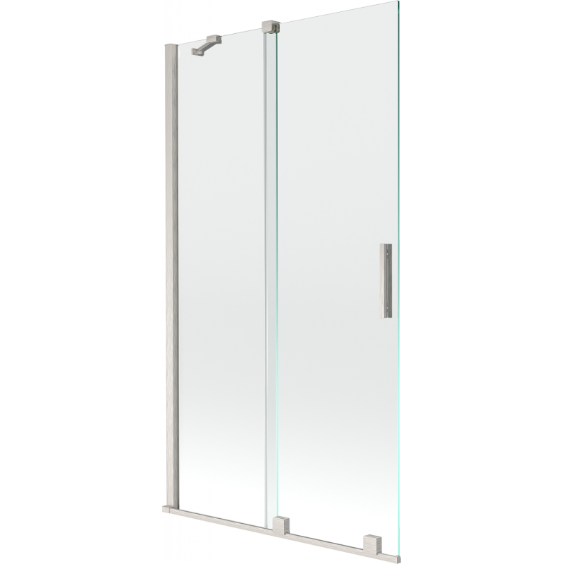 Mexen Velar sprchová zástená, 2-krídlová posuvná, 100 x 150 cm, transparentná, brúsený nikel - 896-100-000-01-97