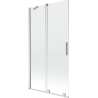 Mexen Velar sprchová zástená, 2-krídlová posuvná, 100 x 150 cm, transparentná, brúsený nikel - 896-100-000-01-97