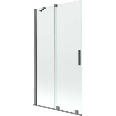 Mexen Velar sprchový záves, 2-krídlové posuvné dvere, 100 x 150 cm, transparentné, gun metal - 896-100-000-01-95