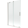 Mexen Velar vaňová zástena 2-krídlová posuvná 110 x 150 cm, transparentná, brúsený nikel - 896-110-000-01-97