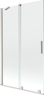 Mexen Velar vaňová zástena 2-krídlová posuvná 110 x 150 cm, transparentná, brúsený nikel - 896-110-000-01-97