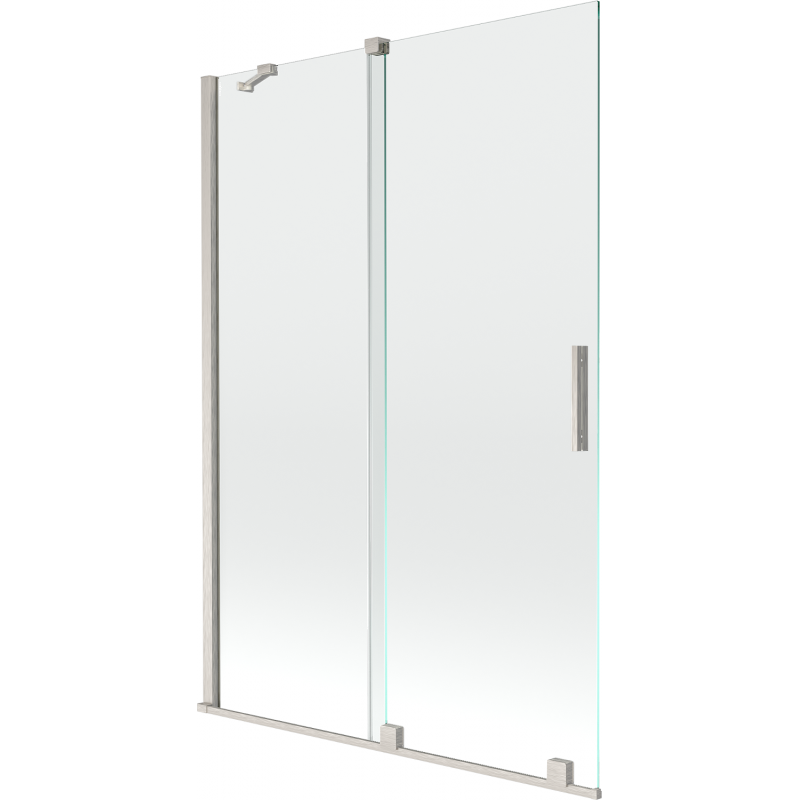 Mexen Velar vaňová zástena 2-krídlová posuvná 120 x 150 cm, transparentná, brúsený nikel - 896-120-000-01-97