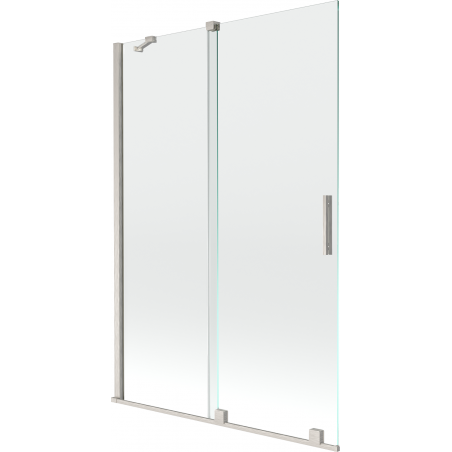 Mexen Velar vaňová zástena 2-krídlová posuvná 120 x 150 cm, transparentná, kartáčovaný nikel - 896-120-000-01-97