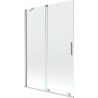 Mexen Velar vaňová zástena 2-krídlová posuvná 120 x 150 cm, transparentná, brúsený nikel - 896-120-000-01-97