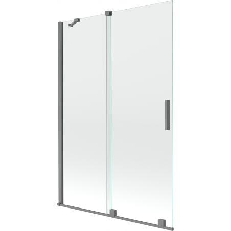 Mexen Velar dvojkrídlový posuvný vaňový panel 120 x 150 cm, priehľadný, gun metal - 896-120-000-01-95