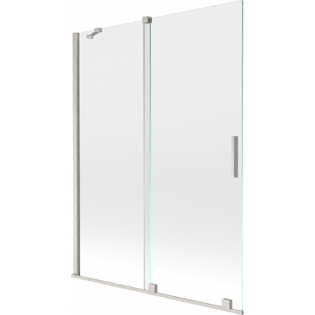 Mexen Velar vaňová zástena 2-krídlová posuvná 130 x 150 cm, transparentná, brúsený nikel - 896-130-000-01-97