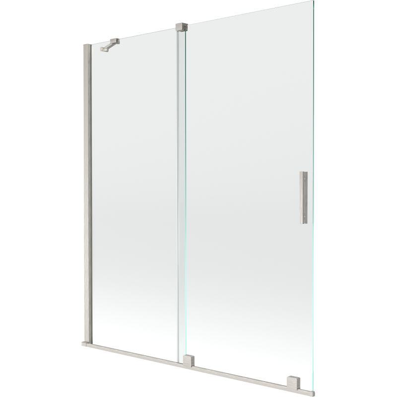 Mexen Velar dvojkrídlová sprchová zástena rozsuvná 140 x 150 cm, transparentná, brúsený nikel - 896-140-000-01-97